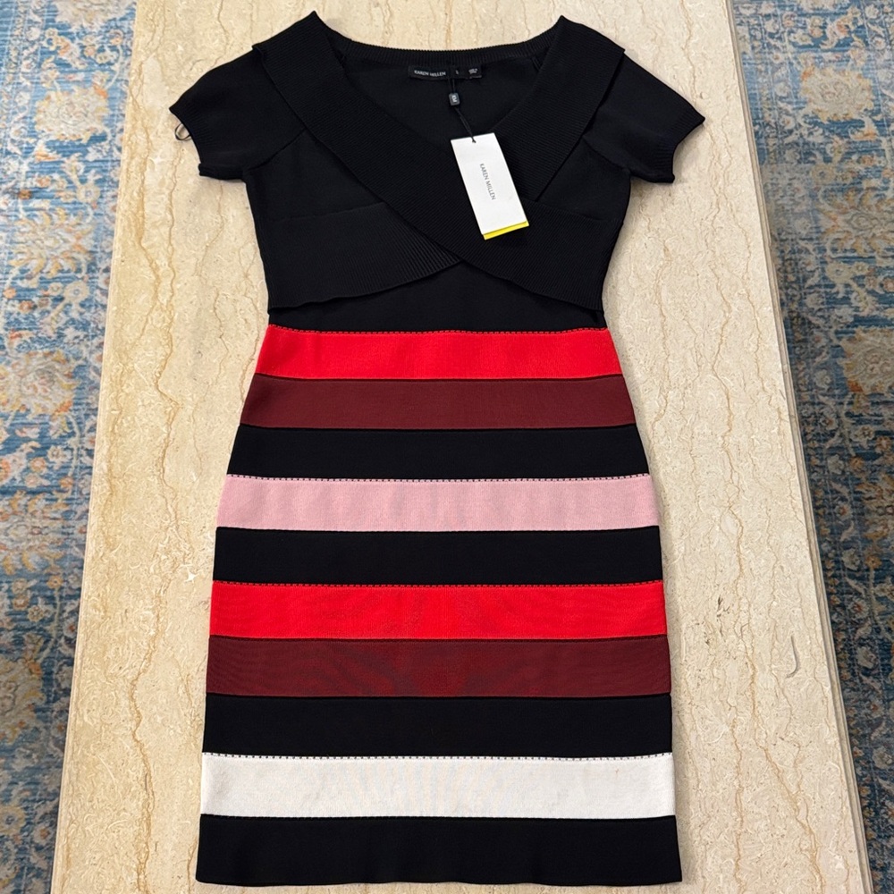 NWT Karen Millen Striped Body-Con Dress. $250